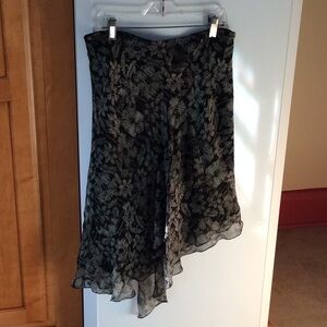 Max Studio Lined Midi Skirt 100% Silk Shell